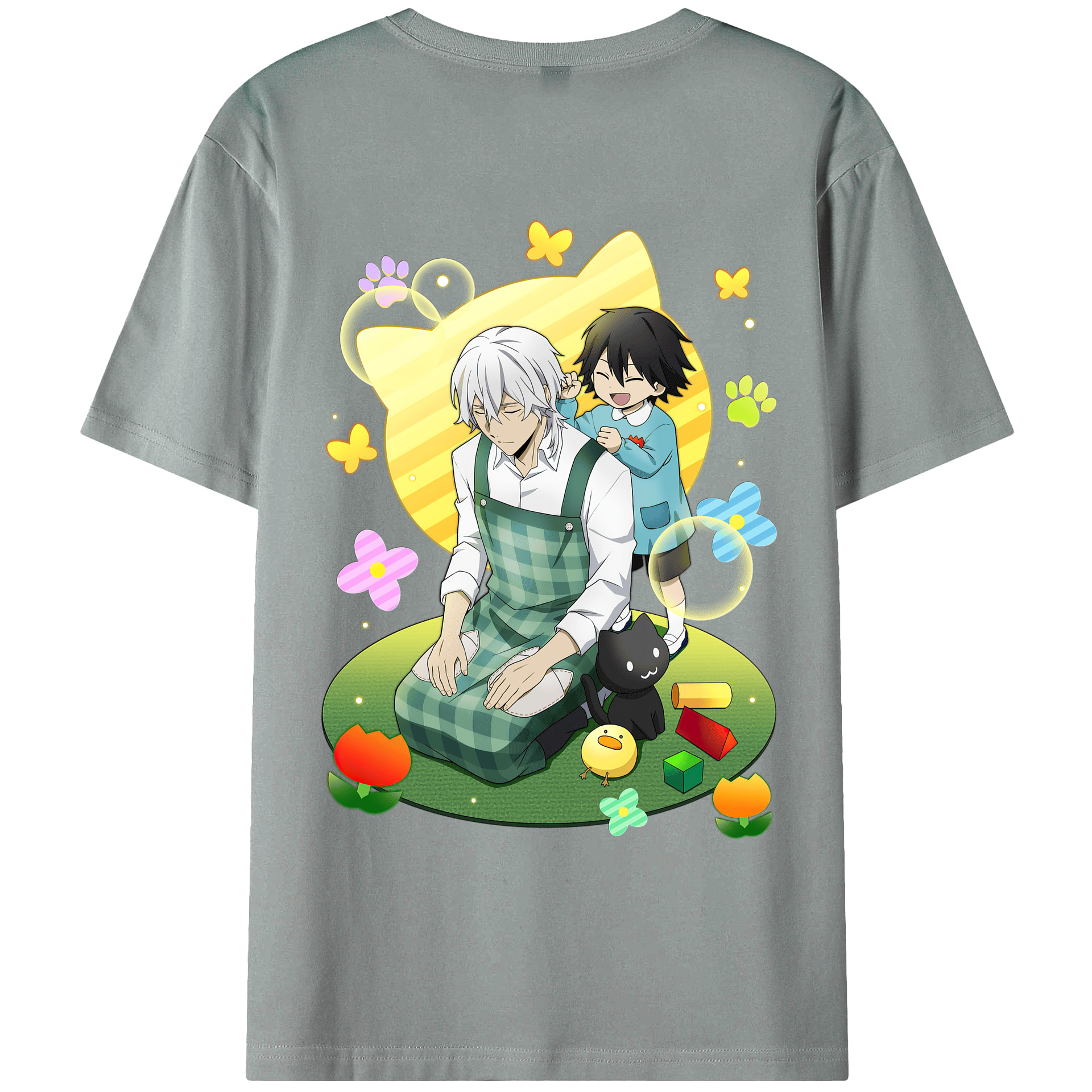 （画像用） 文豪ストレイドッグス Bungo Stray Dogs 綿100％ メンズ半袖Tシャツ（バックプリント） 通気性